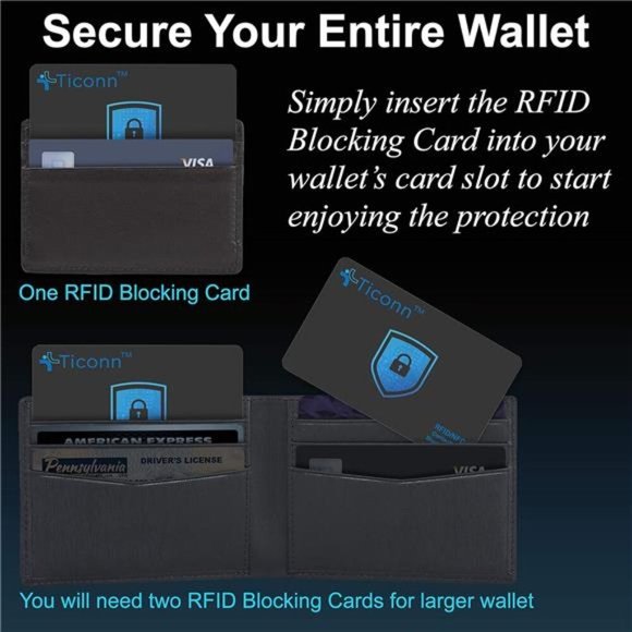 RFID Blocking Cards- 4 Pack, Premium Contactless NFC Debit Credit Card Protector - Picture 4 of 7